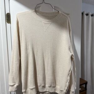 Aerie Cream Crewneck Top